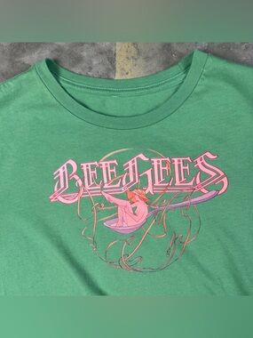 Beegees T-Shirt Size Medium Girly Tee Classic Pop Rock Band Merch Retro Style